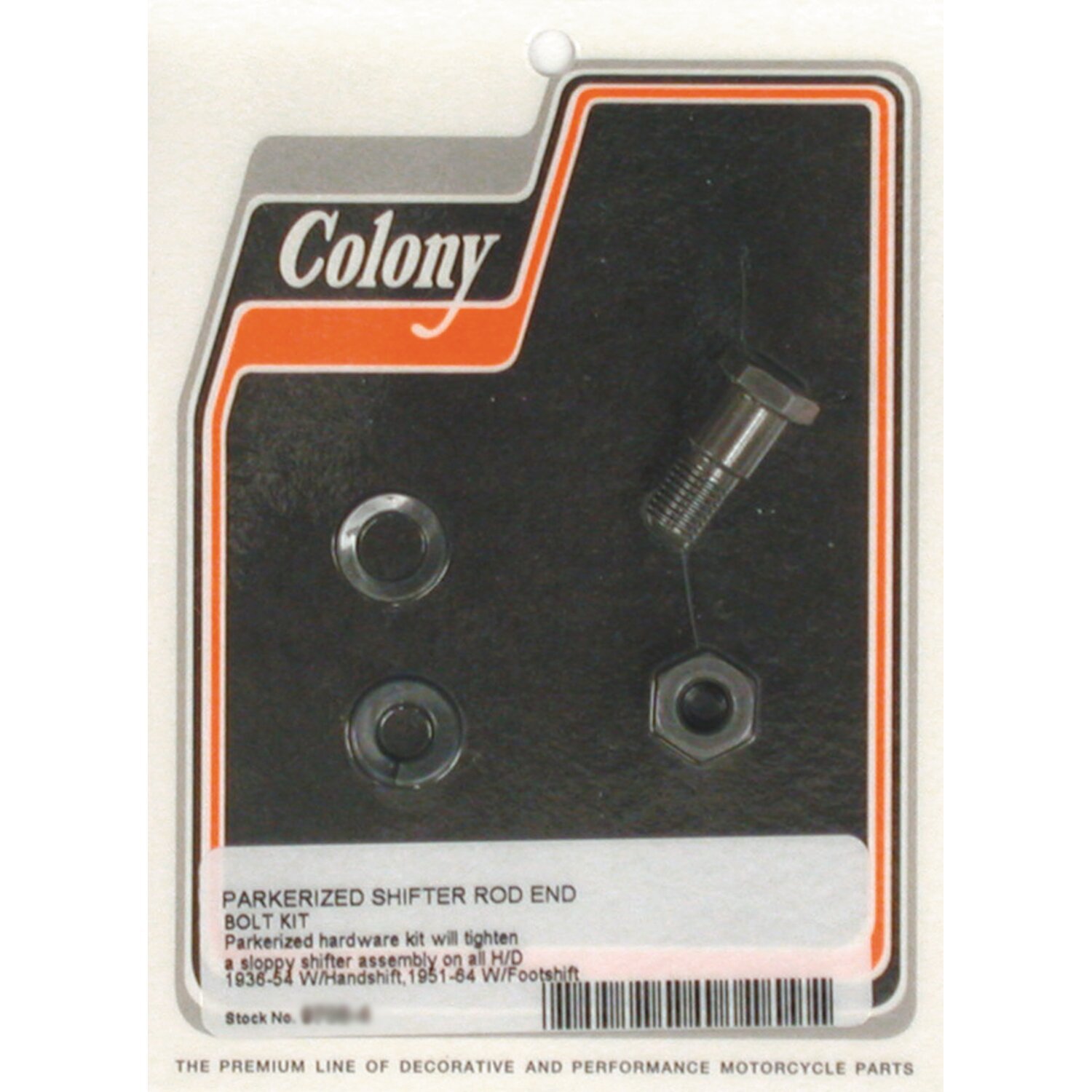 Colony, shifter rod bolt end kit, Black, Matte