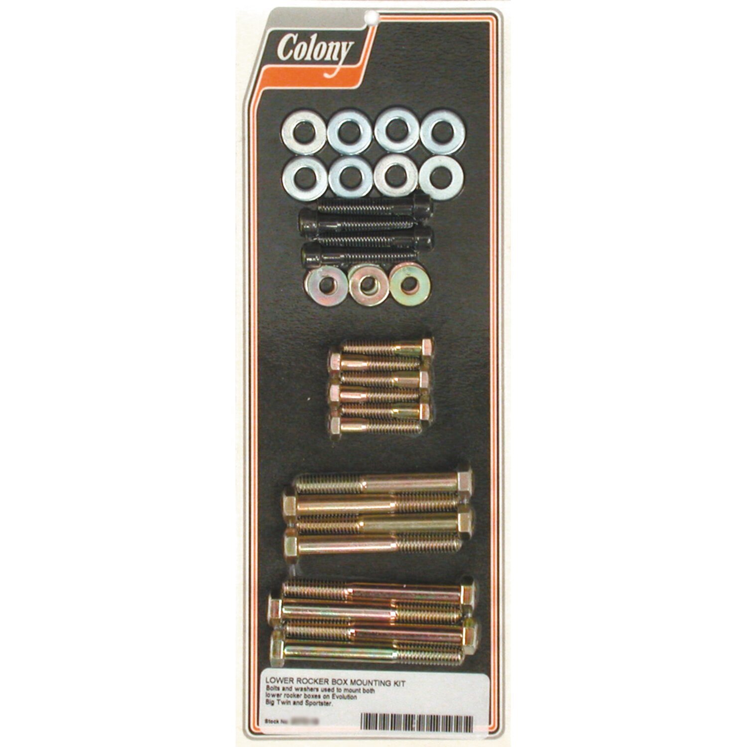 Colony, Evo lower rocker box mount kit. Zinc, Raw