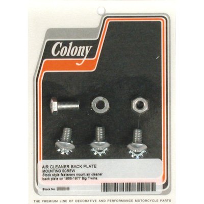 Zinc plated. OEM style reproduction. Incl. 3 slotted bolts, 3 star washers, 1 hex bolt with nut & flat washer.