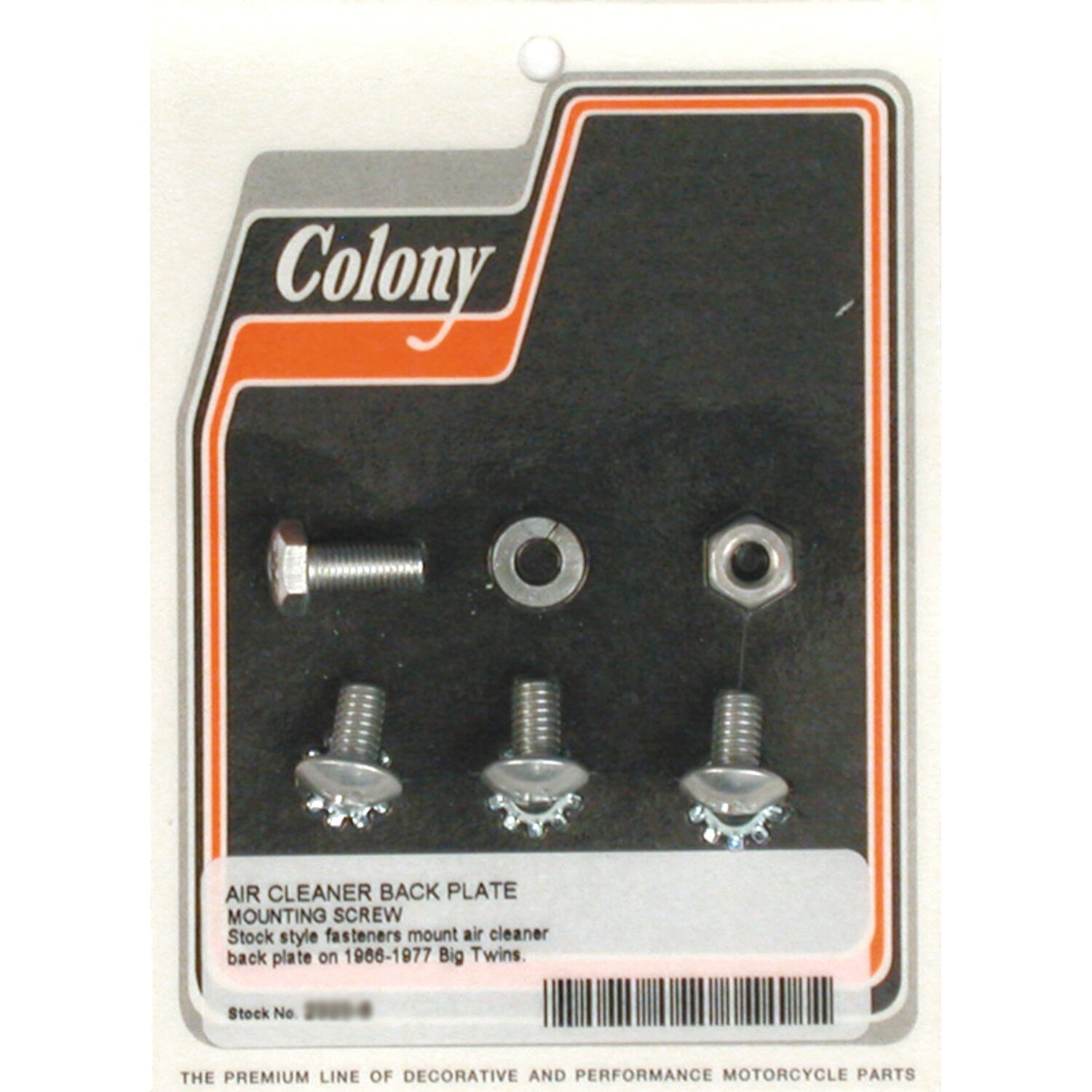Colony, air cleaner backplate mount kit, Raw