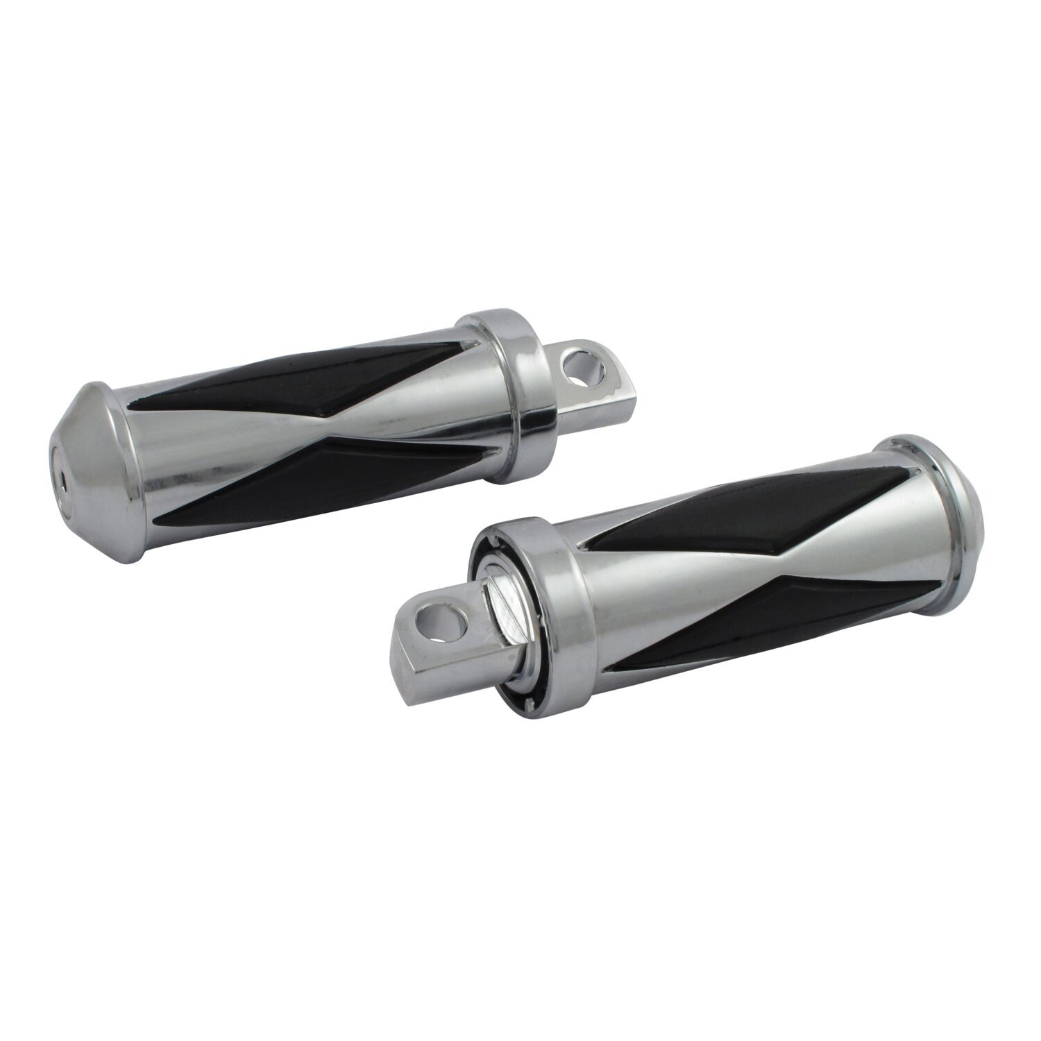 Diamond footpegs, large diameter. male mount, Chrome