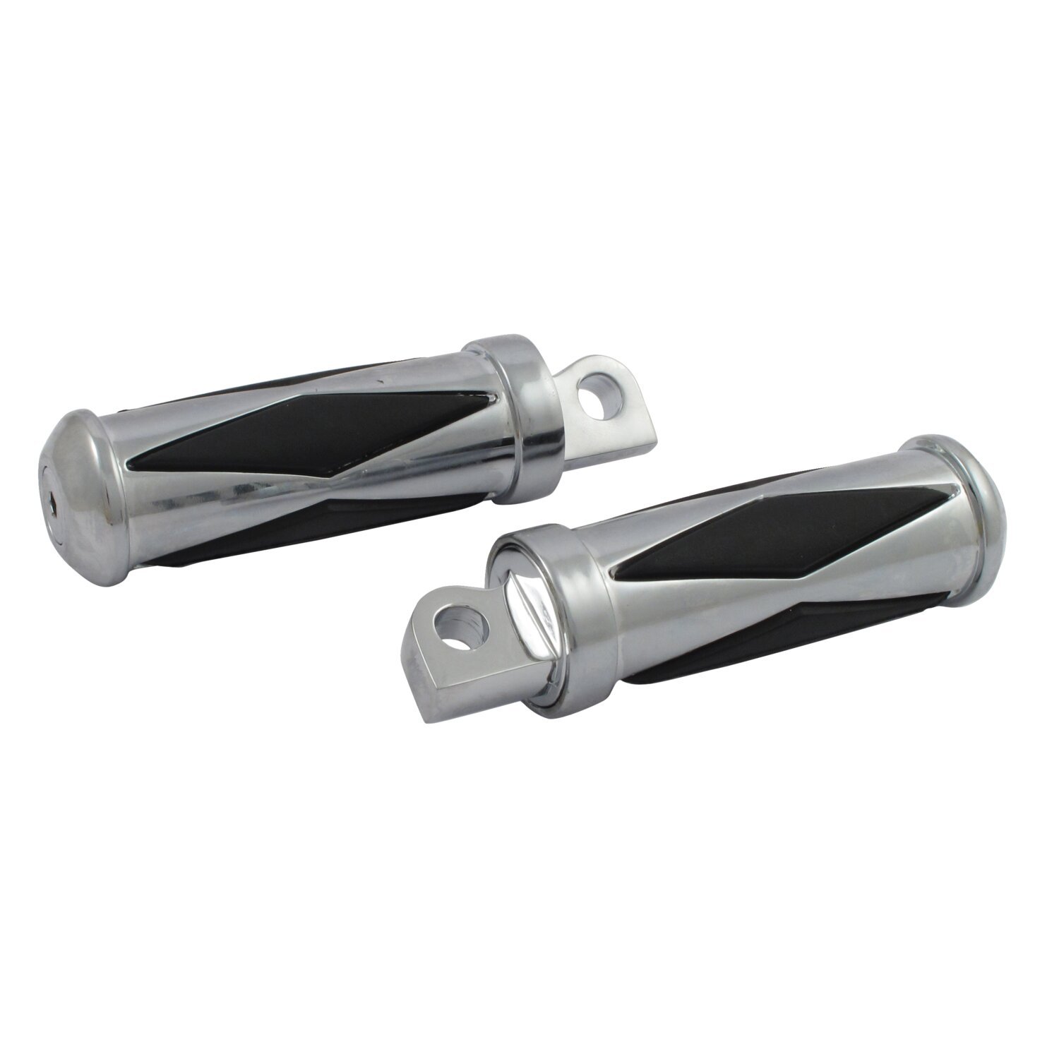 Diamond footpegs, small diameter. male mount, Chrome