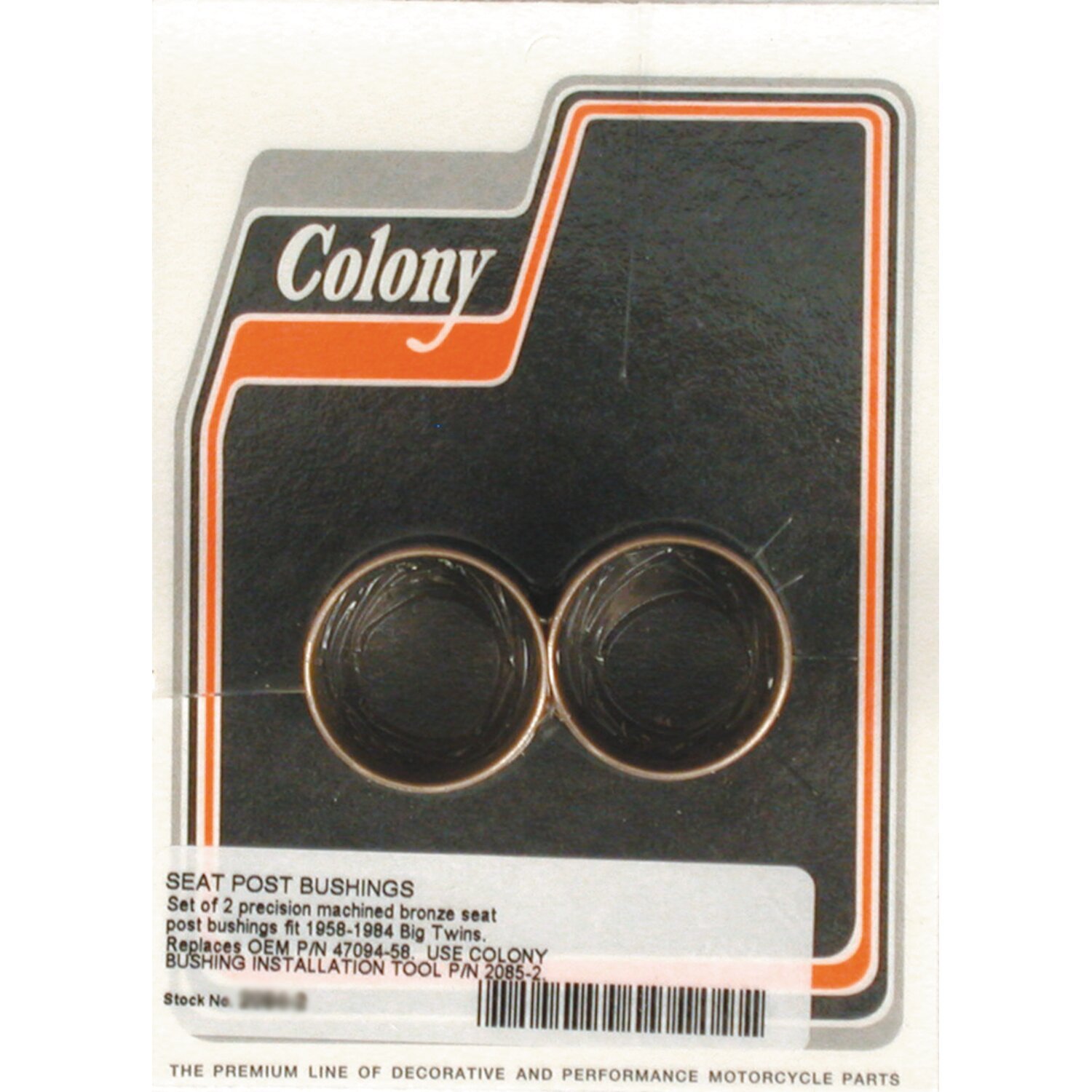 Colony, seat post bushing set