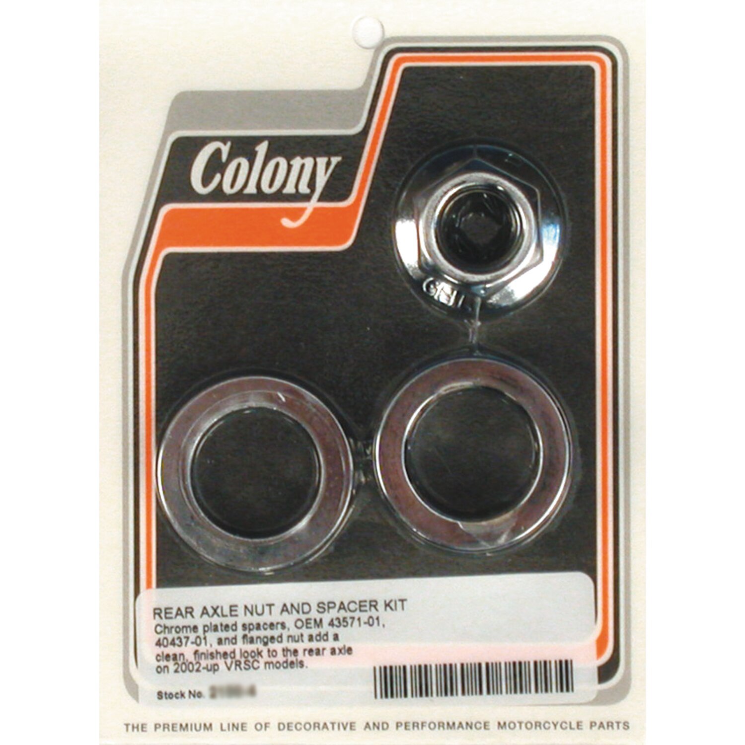 Colony V-Rod axle nut & spacer kit, Chrome