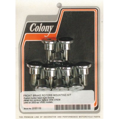 Chrome plated. For dual disc. With custom special Torx shoulder bolt for 'open center' floating brake rotor. Repl. 3762M.