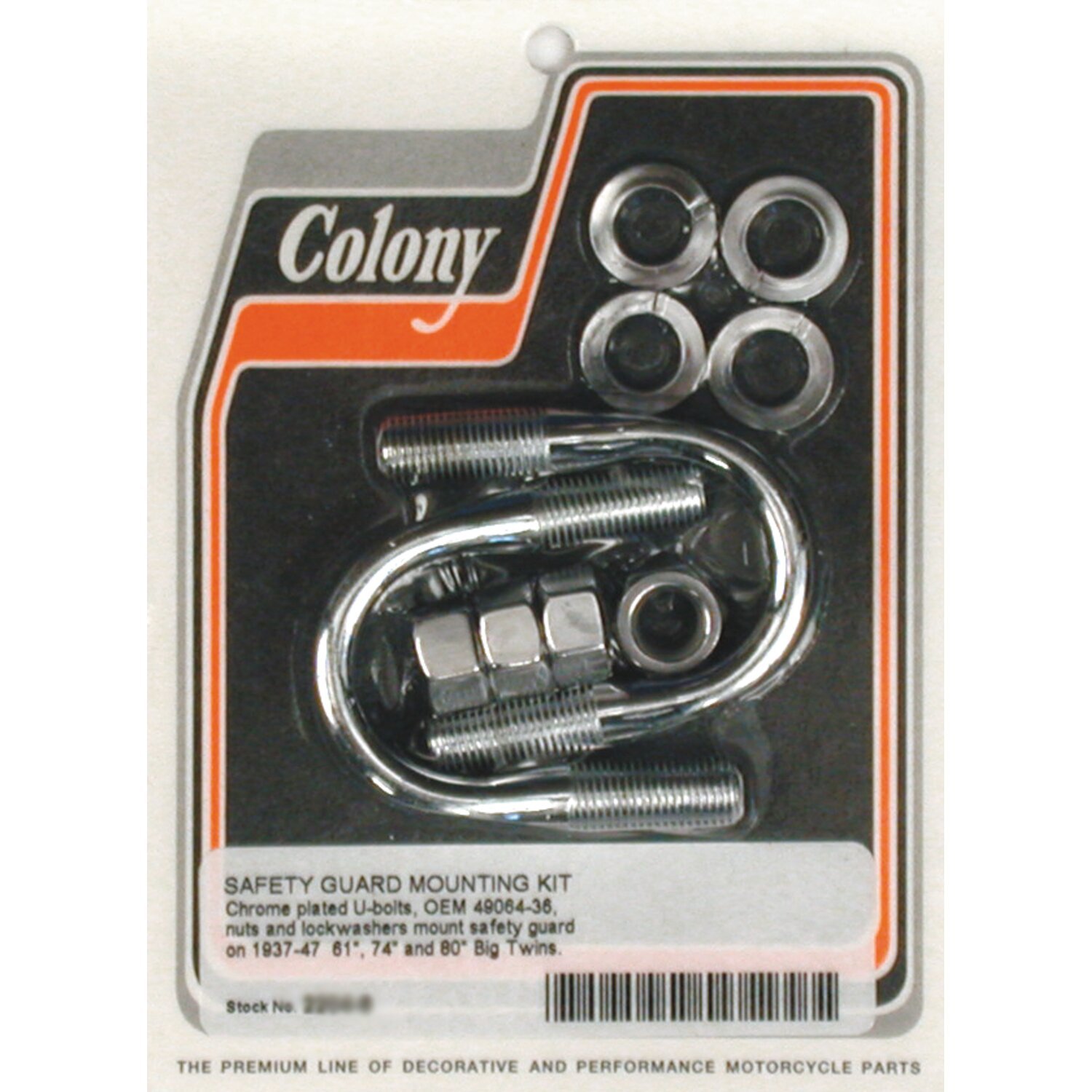 Colony, engine guard U-bolt mount kit, Chrome