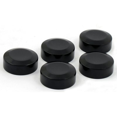 Black. Covers the hex mount bolts of the rear pulley. Attaches with an internal spring.