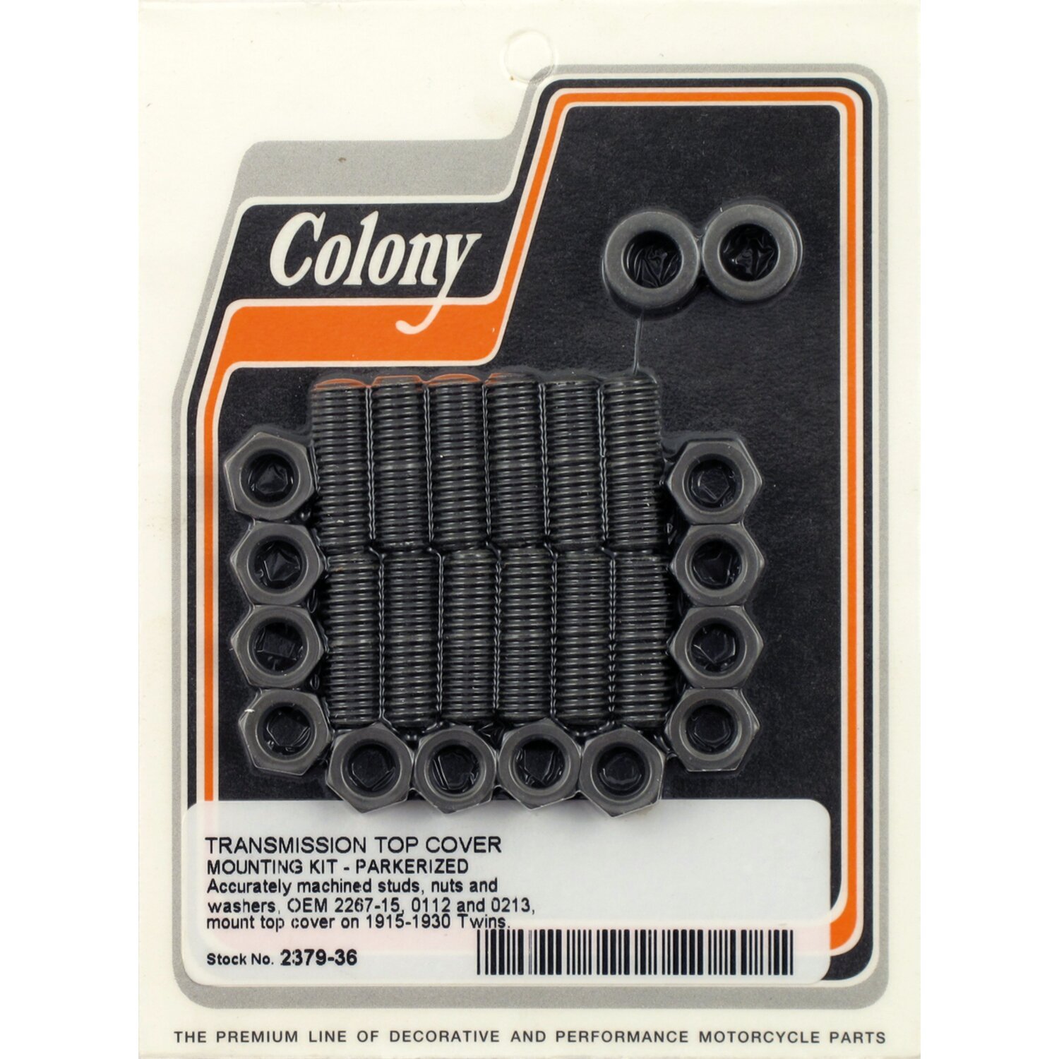 Colony transm top cover mount kit, Black, Matte