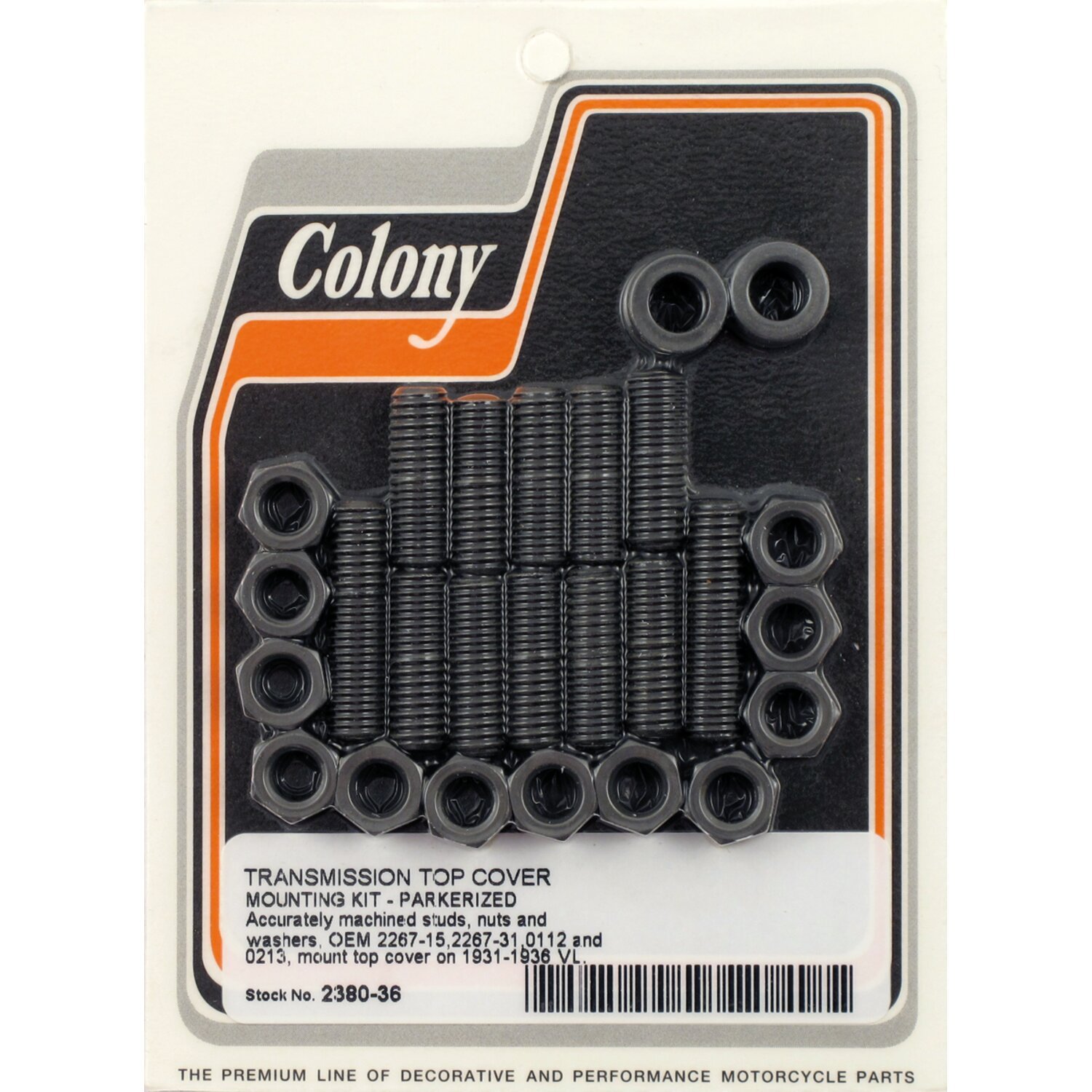 Colony transm top cover mount kit, Matte
