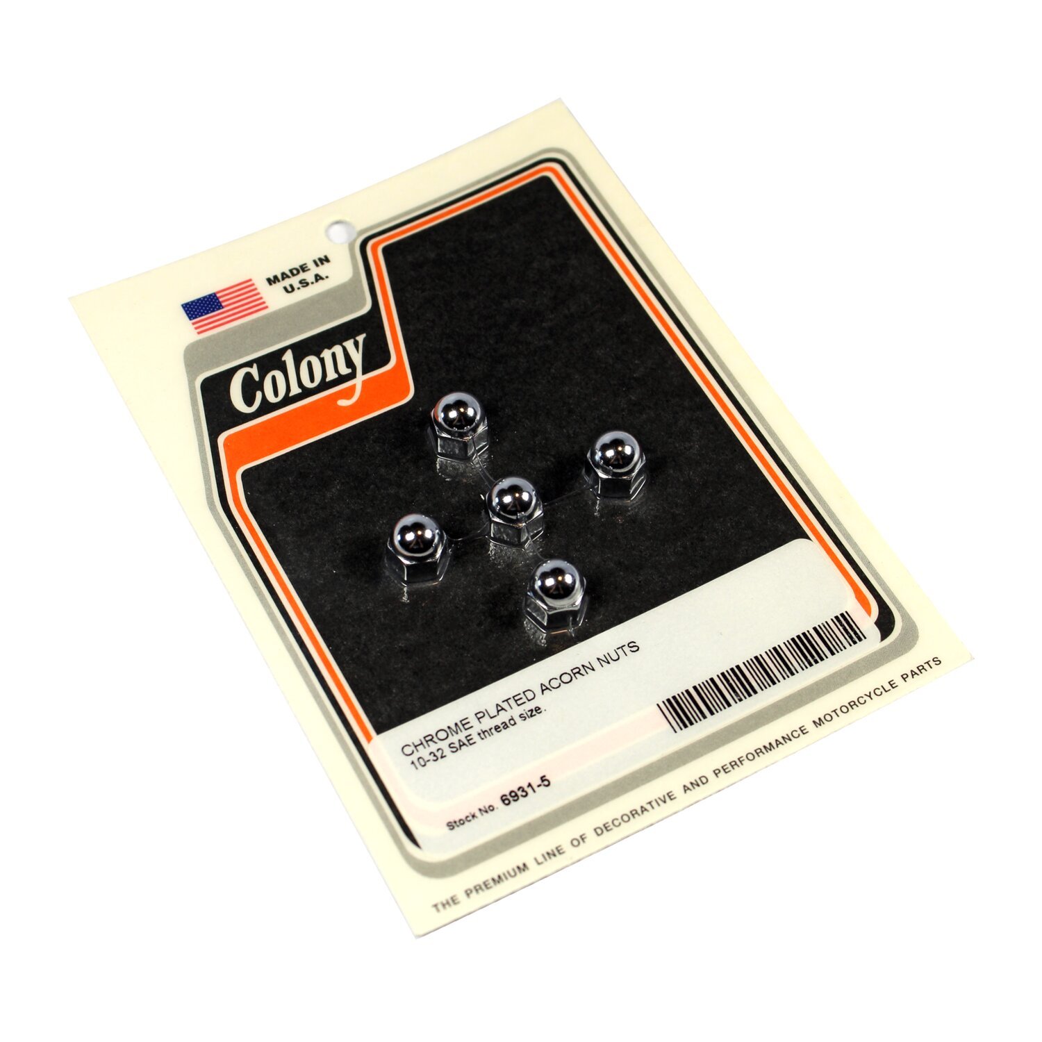 Colony acorn nuts, Silver, Chrome