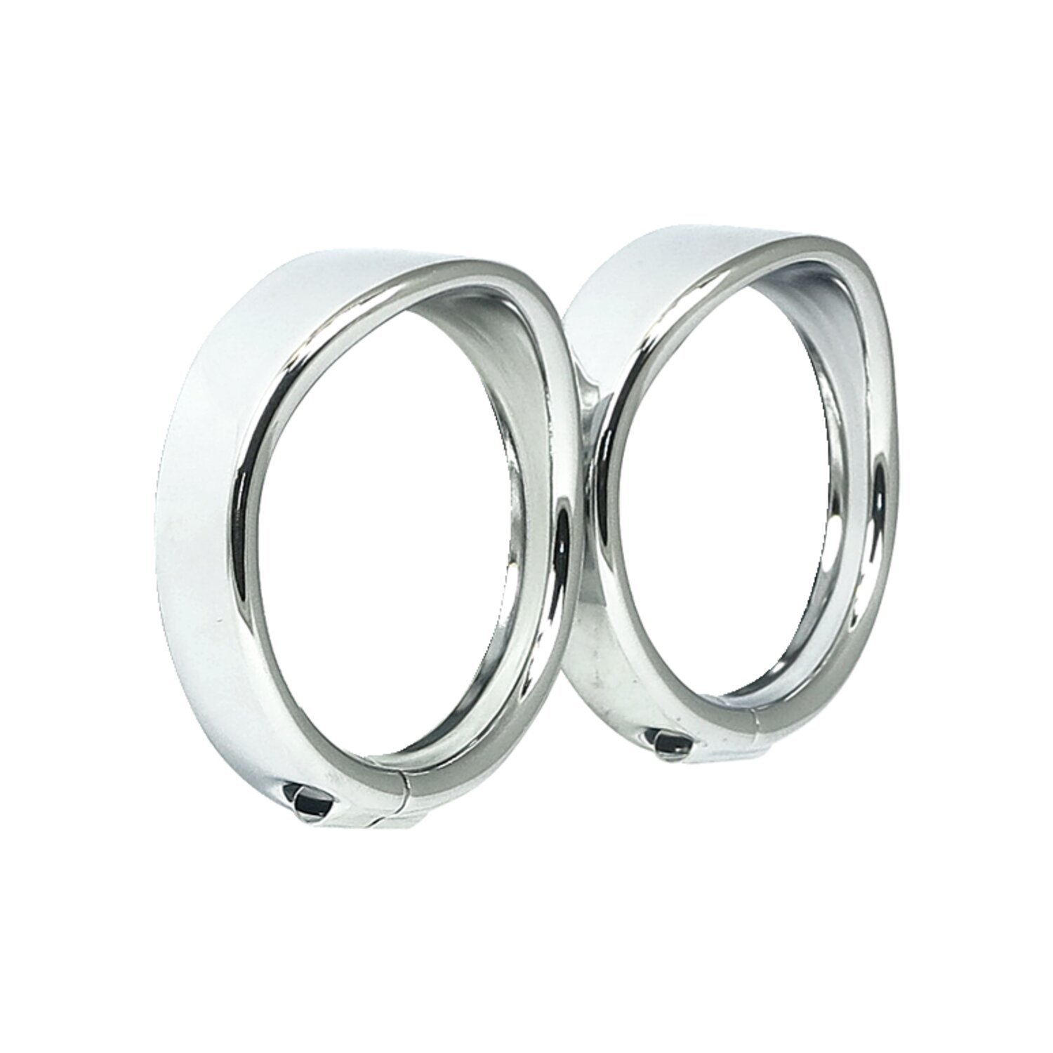 Recessed trim rings with visor. turn signals, Chrome