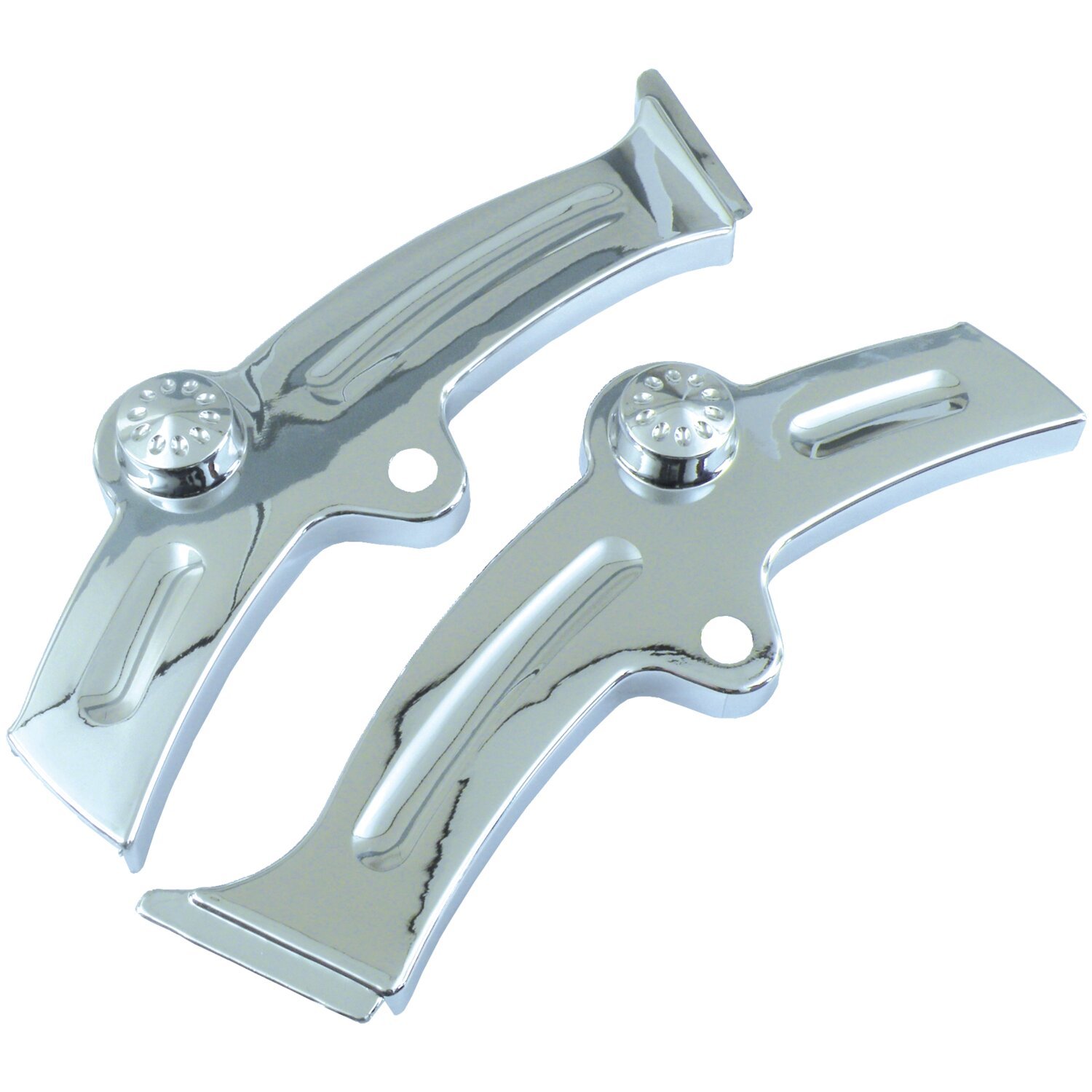 Softail swingarm covers slotted, Chrome