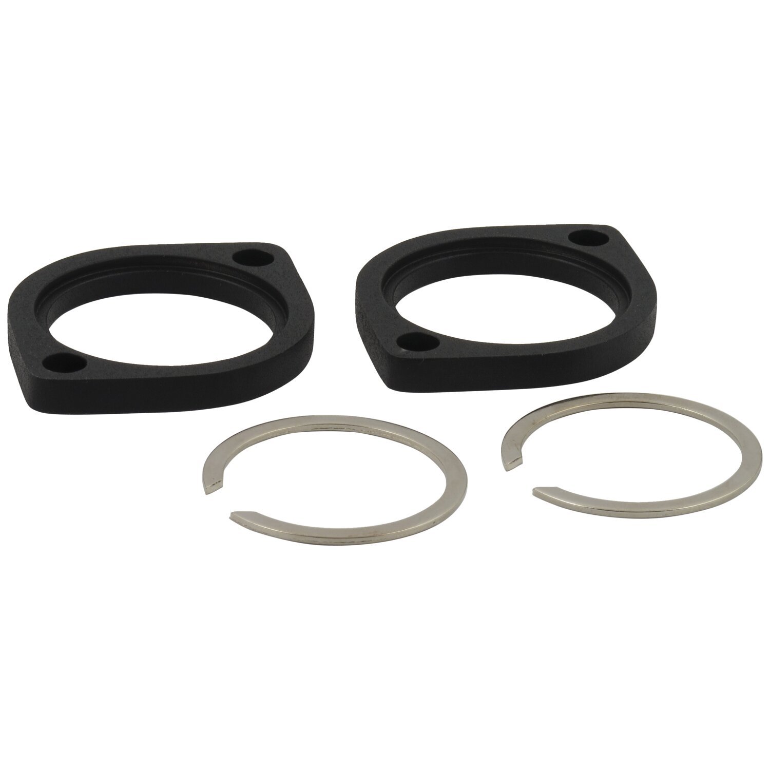 Exhaust flange and retainer kit, Black, Wrinkle