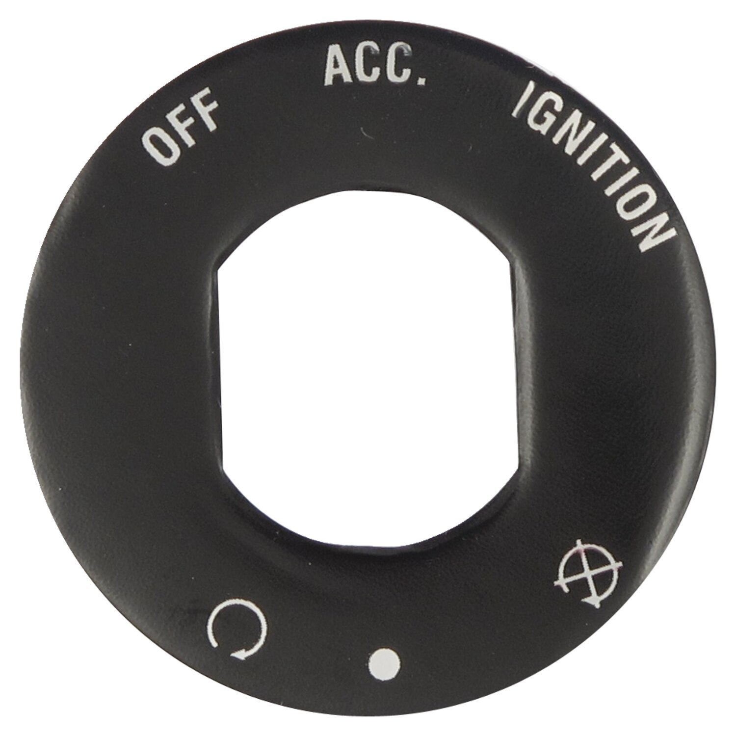 Name plate, ignition switch, Black, Satin