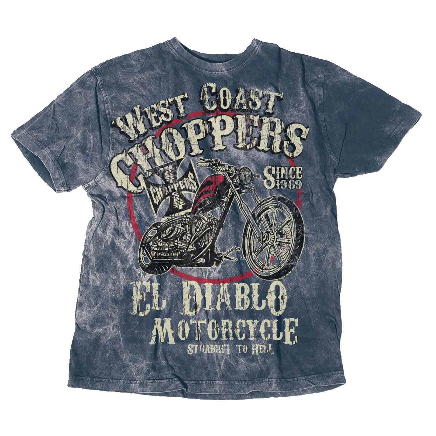 WCC El Diablo t-shirt, vintage Blue, Blue, L