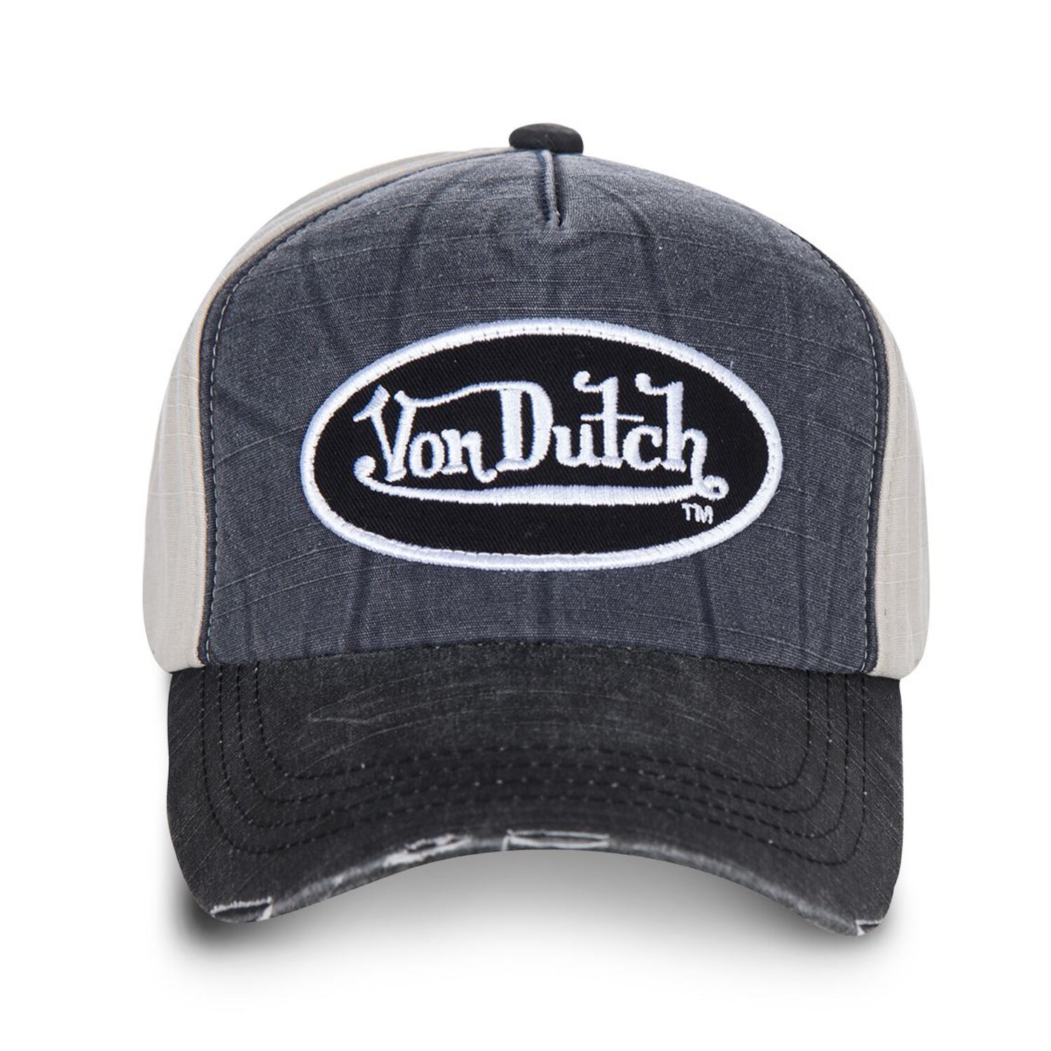 Von Dutch Permament cap, denim, White, anthracite White