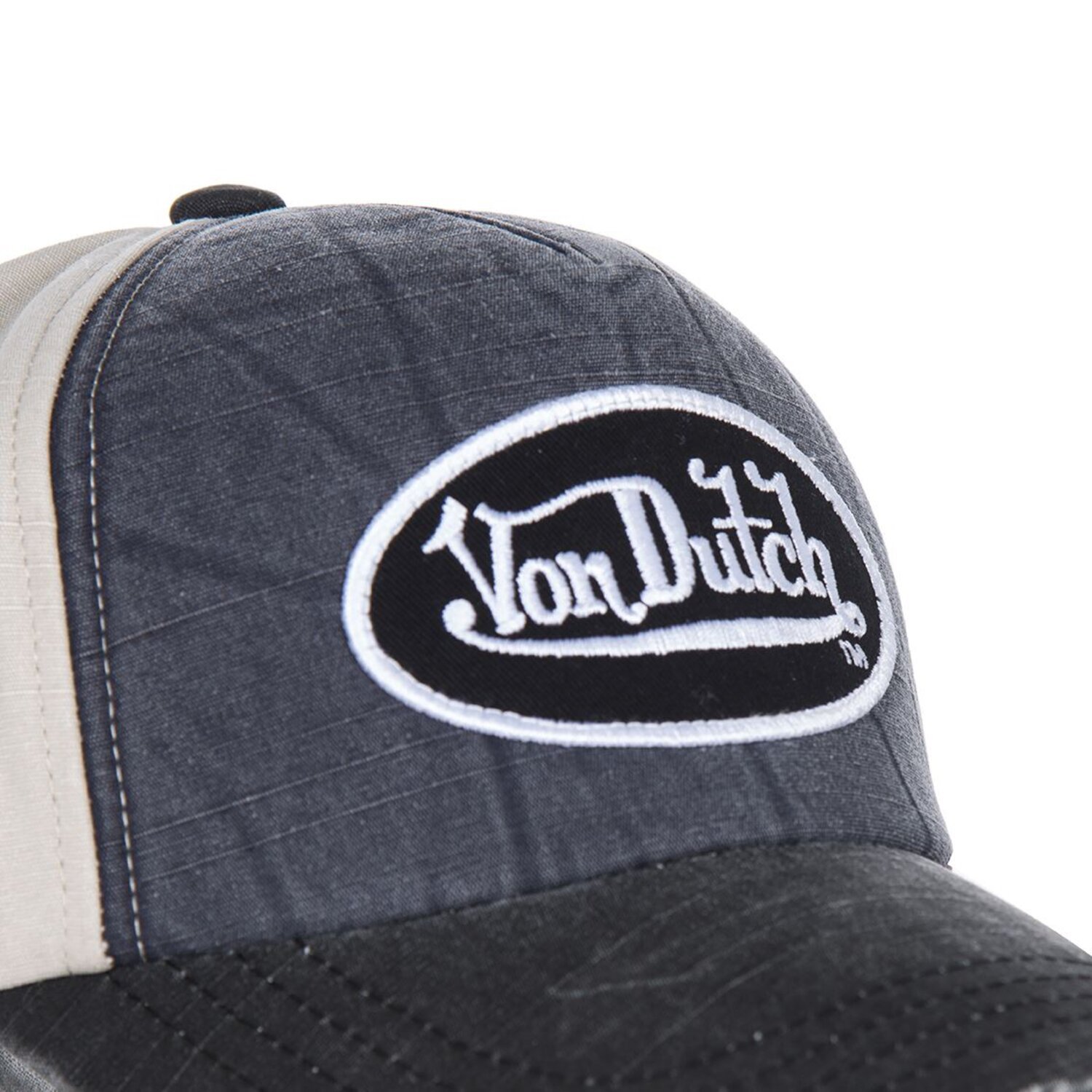 Von Dutch Permament cap, denim, White, anthracite White