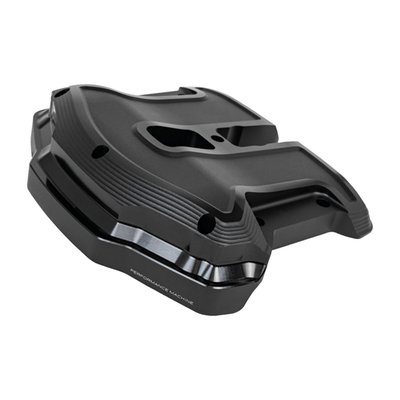 In black Ops = A subtle gloss black with black wrinkle combination finish. 
Elevate the style and performance of your Harley-Davidson® M8 with the Race Series engine covers from Performance Machine. The Race Series covers are carefully crafted with the utmost precision to dissipate heat more effectively and provide a race-inspired look. The new forms and shapes transfer heat more efficiently away from the engine & transmission to better accommodate increased temperatures synonymous with racing. To complete the look, these covers come in the innovative Black Ops finish with laser engraved logos to provide a durable, elegant appearance.