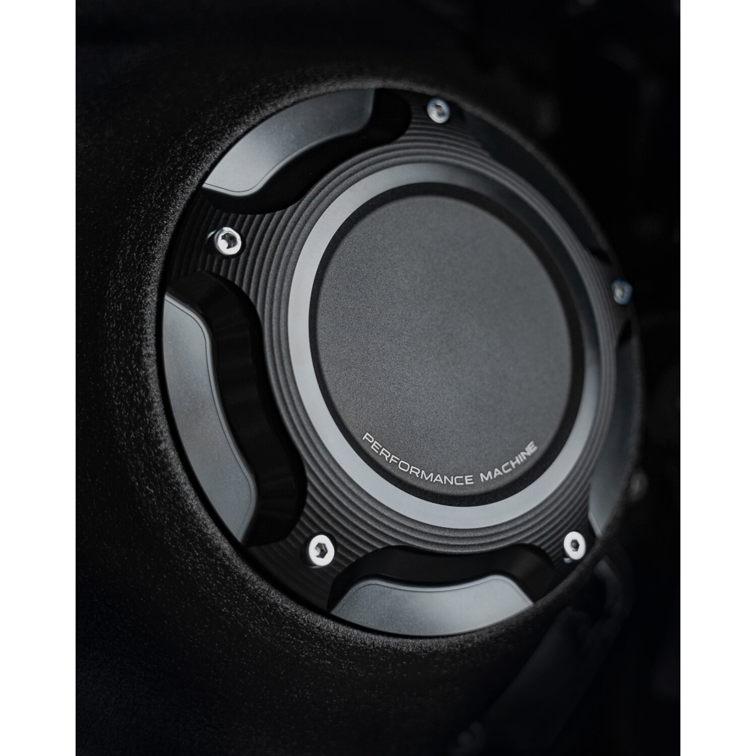 PM, Race series derby cover. Touring. Black Ops, Gloss