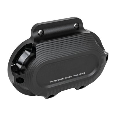 Black Ops, a dual tone gloss black with black wrinkle combination finish, with laser engraved logos. 
For models with a hydraulic operated clutch. 
The Race Series covers are carefully crafted with the utmost precision to dissipate heat more effectively and provide a race-inspired look. CNC machined billet aluminum construction with the unprecedented attention to detail for which Performance Machine is known. Includes chrome installation hardware and gaskets. Fits as a direct replacement for the OEM transmission end cover.