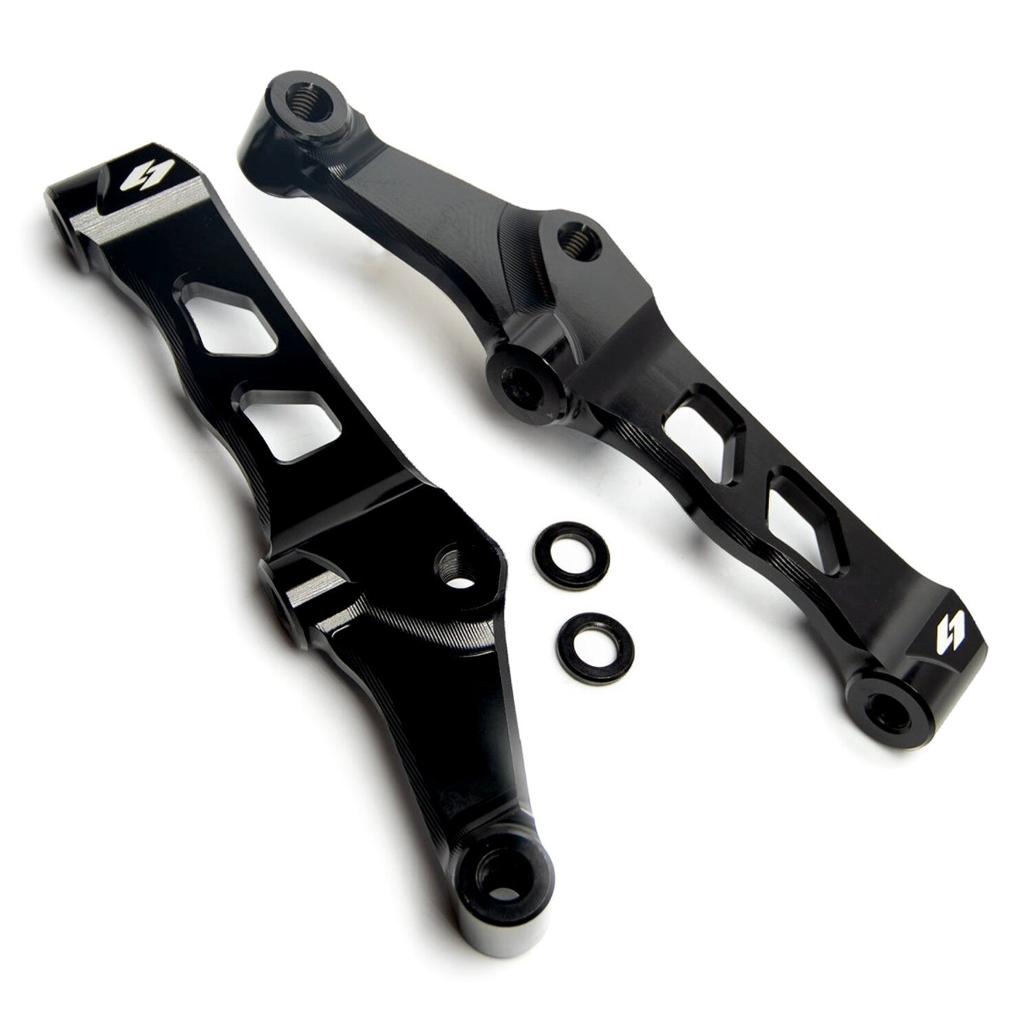 Kraus, front 108mm radial caliper mount set. Dual disc, Black