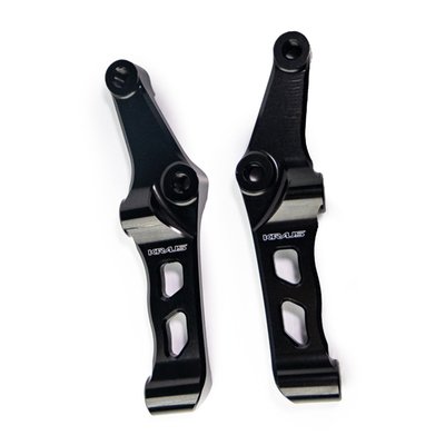 Left & Right set.
Mount bracket used to upgrade to 100mm radial brake calipers. Easy install. The increased fluid capacity of an aftermarket radial brake calipers improves lever feel and overall braking performance.
Compatible with:
Aftermarket 100mm radial brake calipers on 2000-up stock Harley forks.
Note: The 100mm is not ambidextrous, you have a left and a right side mount bracket. This set is sold in a set of 2 for dual disc use.
Note: This conversion will require longer brake lines.
Note: Compatible with 11.5", 11.8" or oversize 320mm rotors by adding spacers between mount and radial caliper.
Note: See 985741 for an optional Kraus radial caliper hardware kit (M10-1.25)