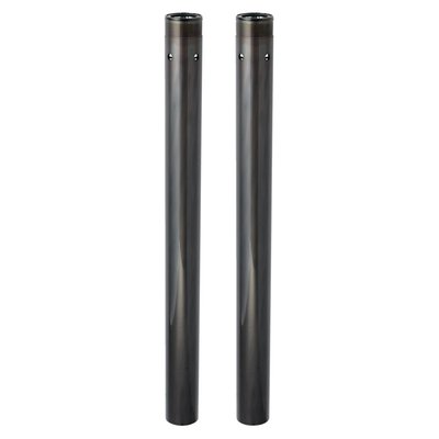 Black coated. 2" (24-1/4" / 61.6cm ) extended length for increased ground clearance. 
Compatible with both stock and aftermarket suspension components that are compatible with OEM style fork tubes.