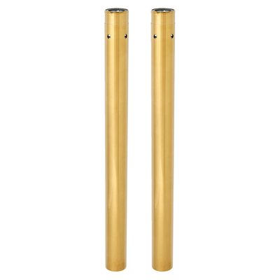 Gold TNC (Titanium Nitride Coating). Standard (23-3/4" / 60.3cm) length. 
Compatible with both stock and aftermarket suspension components that are compatible with OEM style fork tubes. 
