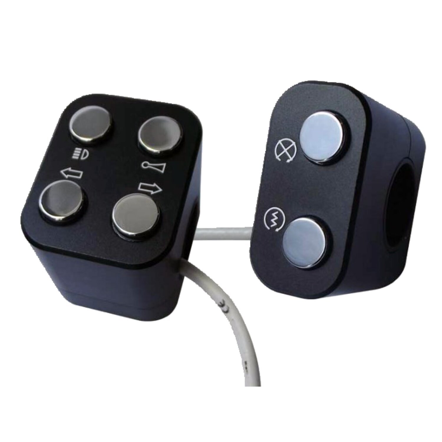Axel Joost Elektronik, handlebar switch set, Black, Polished