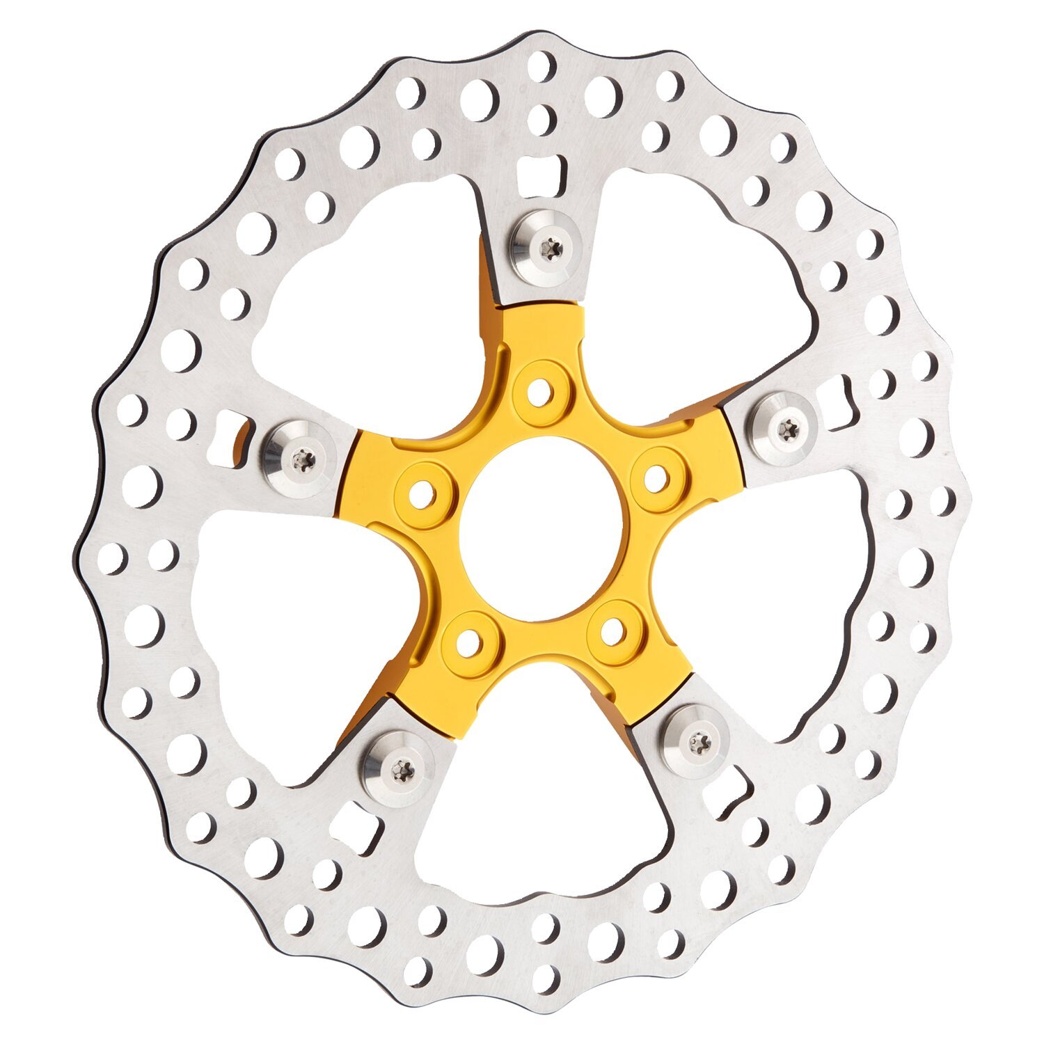 Arlen Ness, Touring brake rotor adapter. Arlen Ness, wheels, storm grey black tracker Gold, Polished