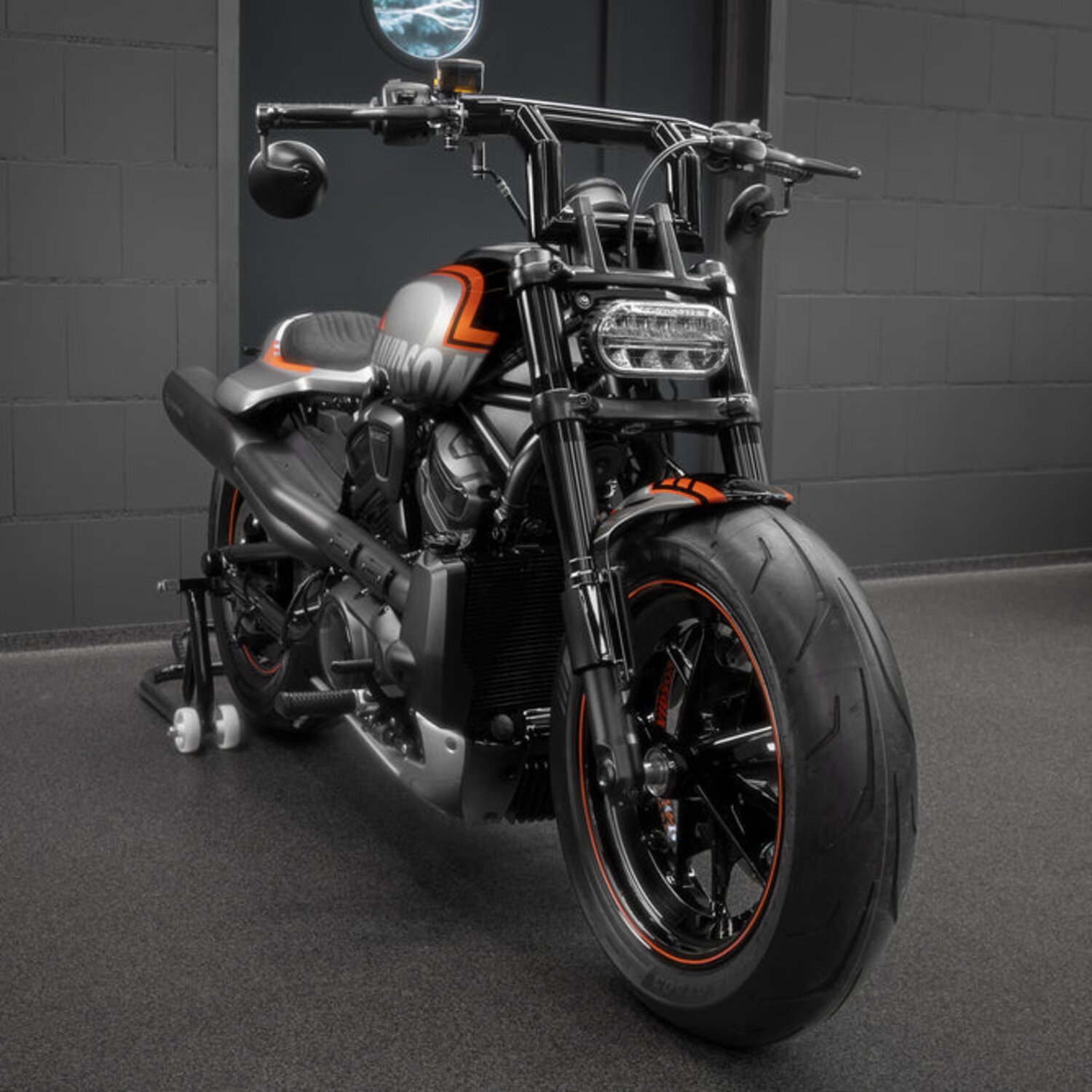 Killer Custom, Killer Bull 2" fat window bar. 6" rise, Black, Powder Coated