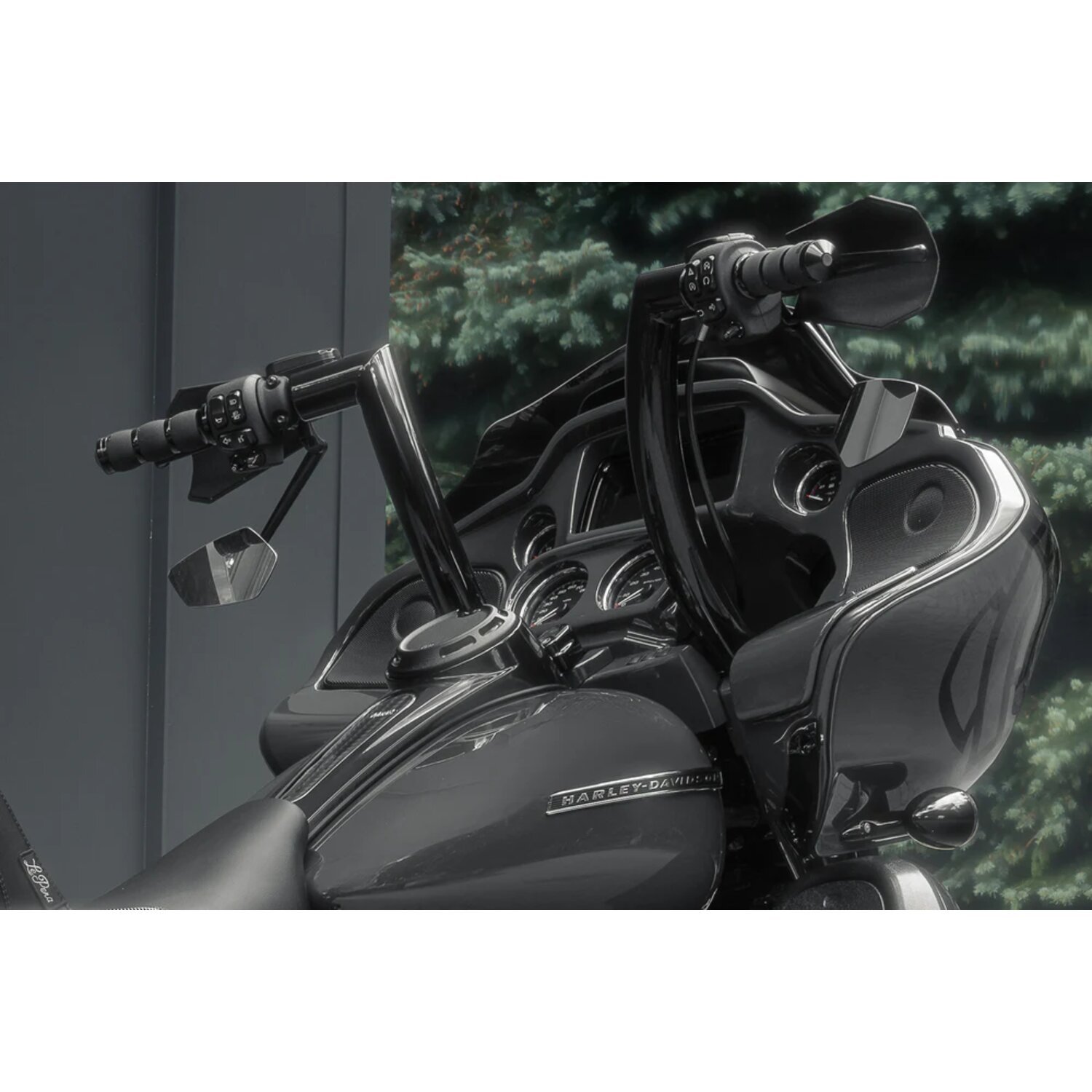 Killer Custom, Killer Bull 2" fat bar. FLTR/FLHR. 10" rise, Black, Powder Coated