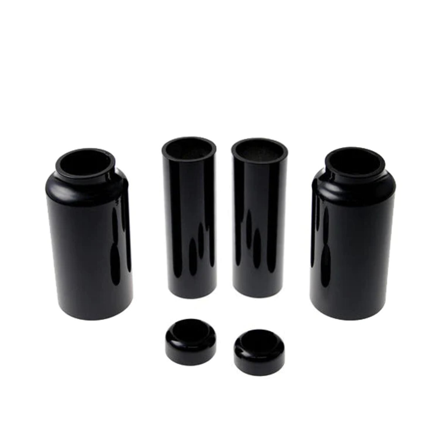 Killer Custom, V-Rod 'Aggressor' full fork cover set. 212 mm, Black, Gloss