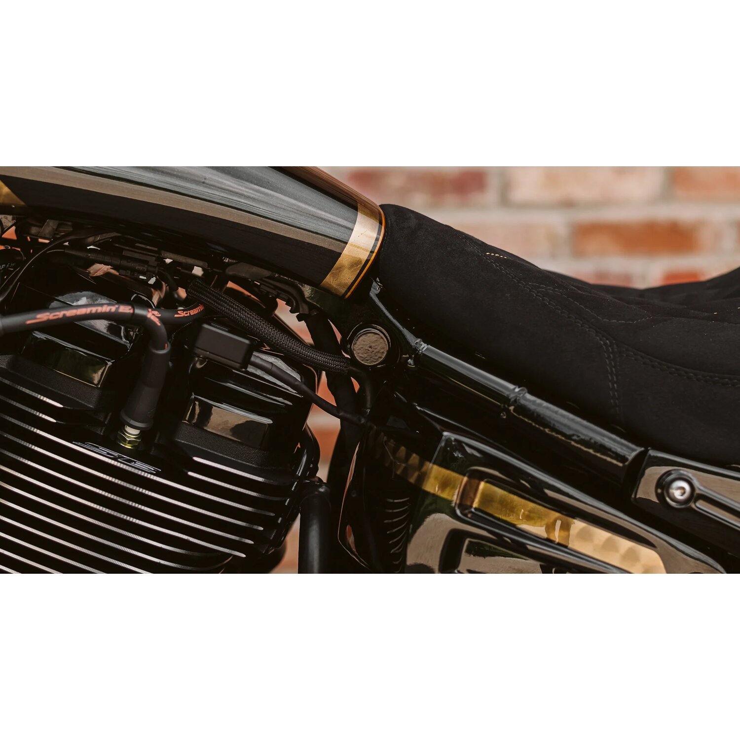Killer Custom, Softail upper shock bolt cover kit, Black, Gloss