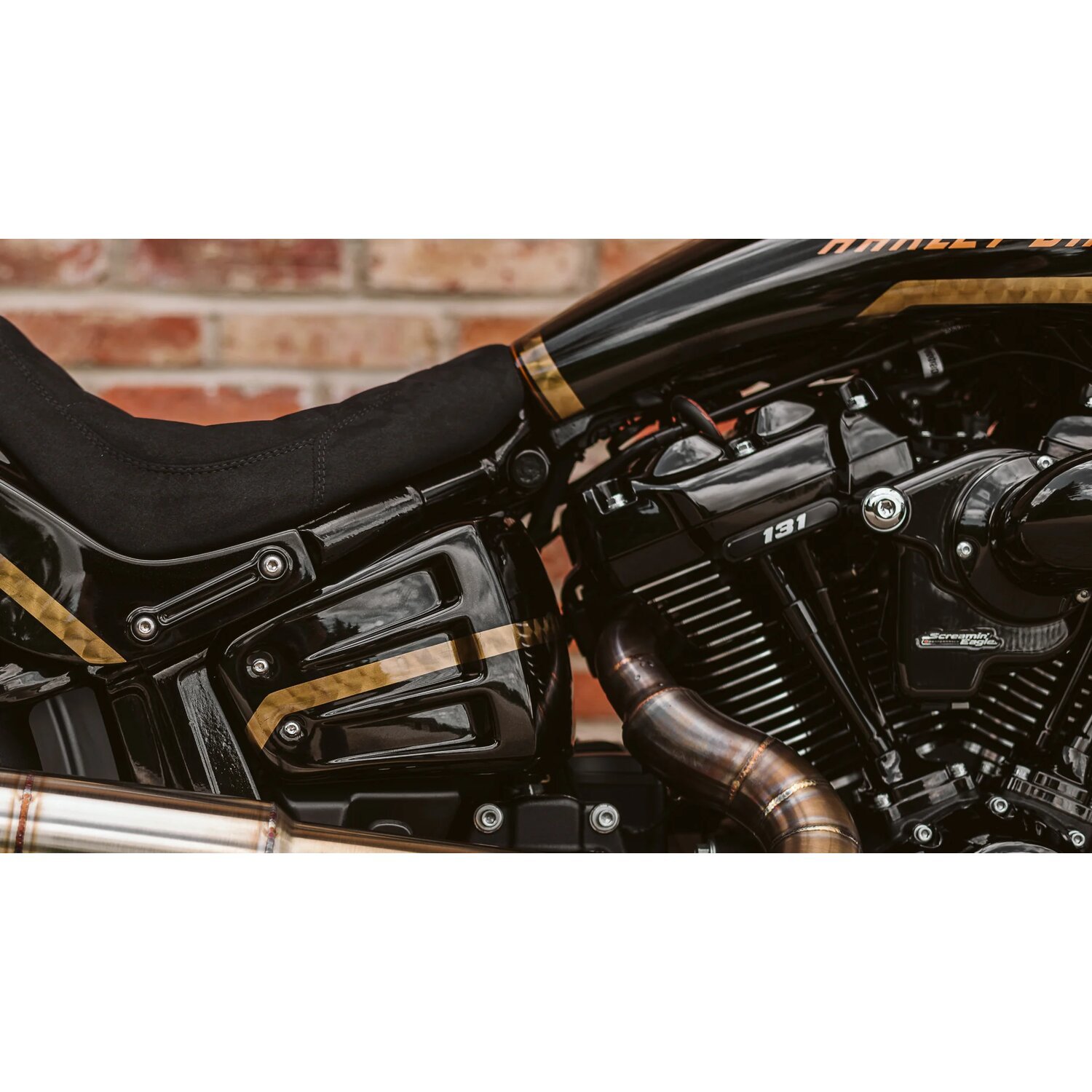 Killer Custom, Softail upper shock bolt cover kit, Black, Gloss