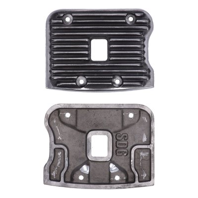 Sand-cast and in-house produced rocker box covers. 
Special stone washed semi-polished old-time finish. 
Non-digital hand made / machined manufacturing process. 
These are true classic handmade Pieces of Art.  
Small production series warrant exclusivity. 
Fits head vented Evo Big Twin engines, fits earlier crank vented engines with some modifications. 
Note: The fins add extra height to your rocker boxes. Usually not compatible with stock dimension frames, without modification. 