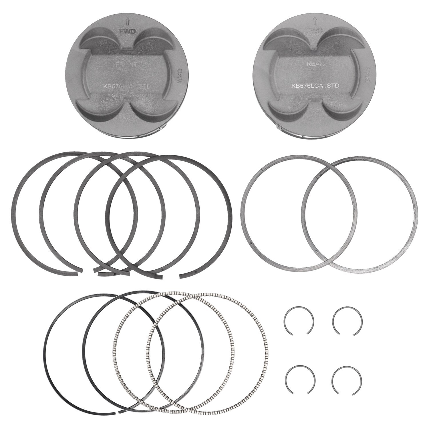 KB, M8 107" to 124" big bore conversion piston kit. STD