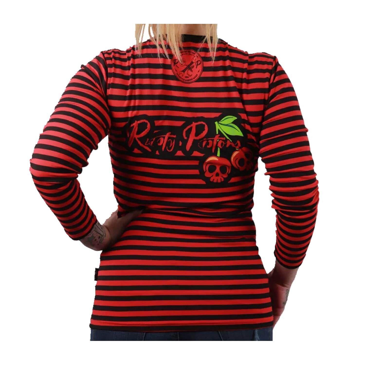 Rusty Pistons Mesa female 3/4 sleeve, Red, black, XS
