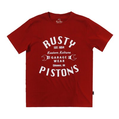Do you love the smell of gasoline? Do you like old good carburetors? Listen to the old times music, live in the style of the culture of the first half of the 20th century and want to wear just like these crazy goodfellas and gals want to vary and wear "different" clothing. Welcome to Rusty Pistons! This t-shirt is made of 100% selected cotton and has a fashionable tapered cut that flatters your figure and a round ribbed neckline that feels smooth on your skin. The t-shirt features a print on the chest of a cool design and a 3D round Rusty Pistons logo on the back that shows off your brand loyalty. The sleeve ends and bottom hem have double seams for extra strength and the neck tape is reinforced with suede soft material and Rusty Pistons logo. The Rusty Pistons t-shirt is the perfect choice for any occasion, whether you are hitting the road, hanging out with friends or relaxing at home.