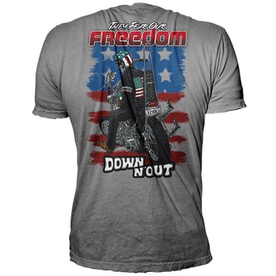 Down-n-Out apparel is for those who do things their own way. T-shirts of ultra-soft 100% pre-shrunk cotton, standard fit and full color back and front screen print. You live life to the extreme, party hard and live fast. Show you're a gearhead through and through, however you satisfy your need for speed.