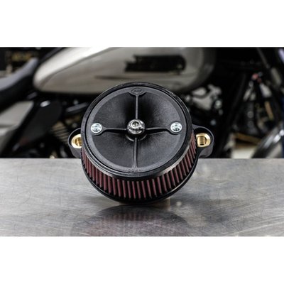 Designed to be re-used with the stock air cleaner cover for a true stealth high performance intake. Also allows installation of the Stealth 'optional air cleaner cover only', which are available in multiple open or closed stylings. Backplate is made of advanced synthetic polymers, like used in high performance automotive manifolds and high-end handgun bodies. This material offers strength, thermal stability, chemical resistance and reduced heat transfer to intake components for best induction efficiency. 
- Provides 38% increase in flow 
- Washable filter element 
- High-strength synthetic polymer black plate, designed to reduce heat transfer to intake air. Cooler and denser air allows for more efficient cylinder fill and better performance 
- Easy installation 
