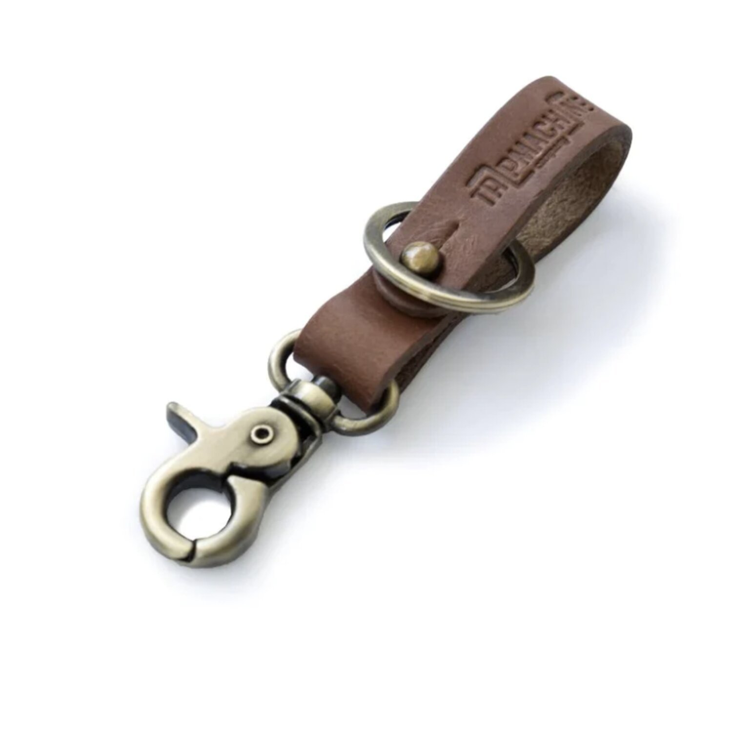 Trip Machine Key Fob vintage tan / antique gold, Brown