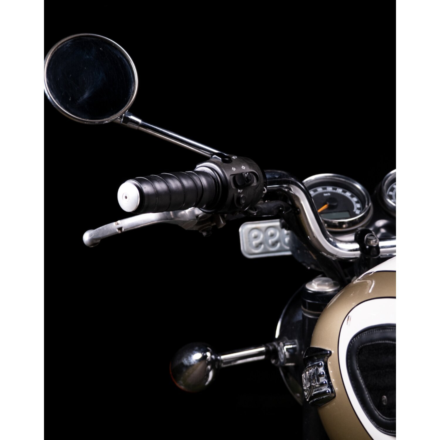 Trip Machine, leather handlebar grip wraps, Black