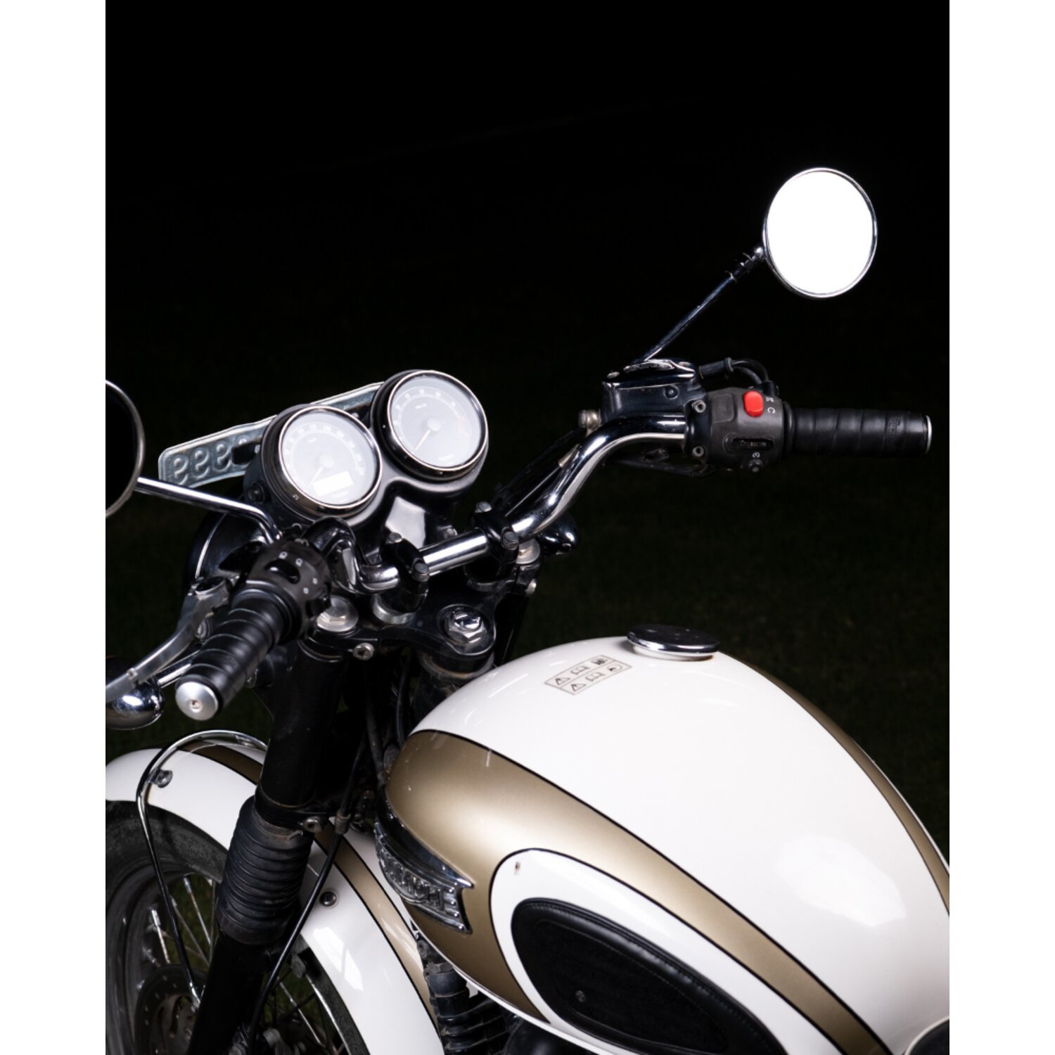 Trip Machine, leather handlebar grip wraps, Black