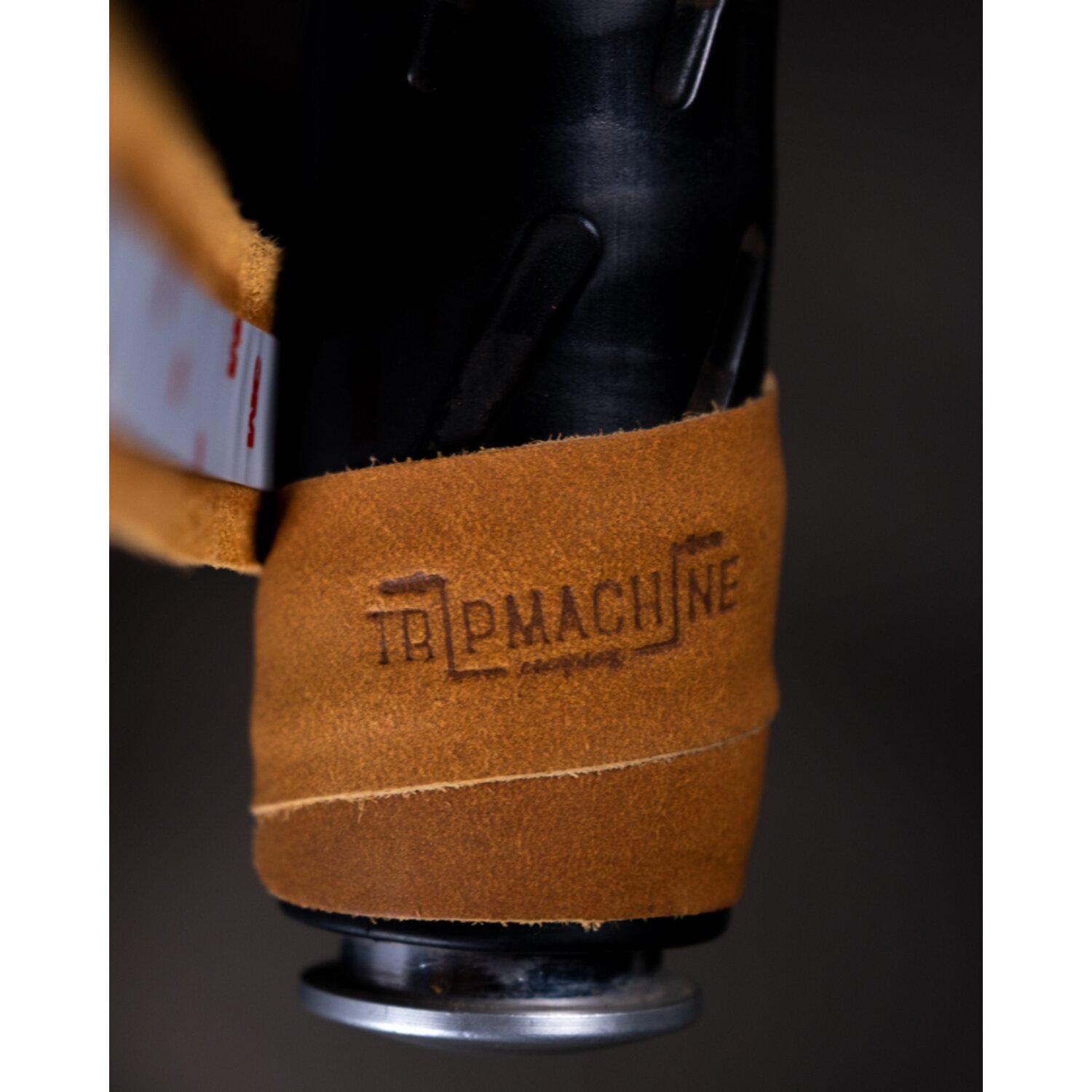 Trip Machine, leather handlebar grip wraps, tan