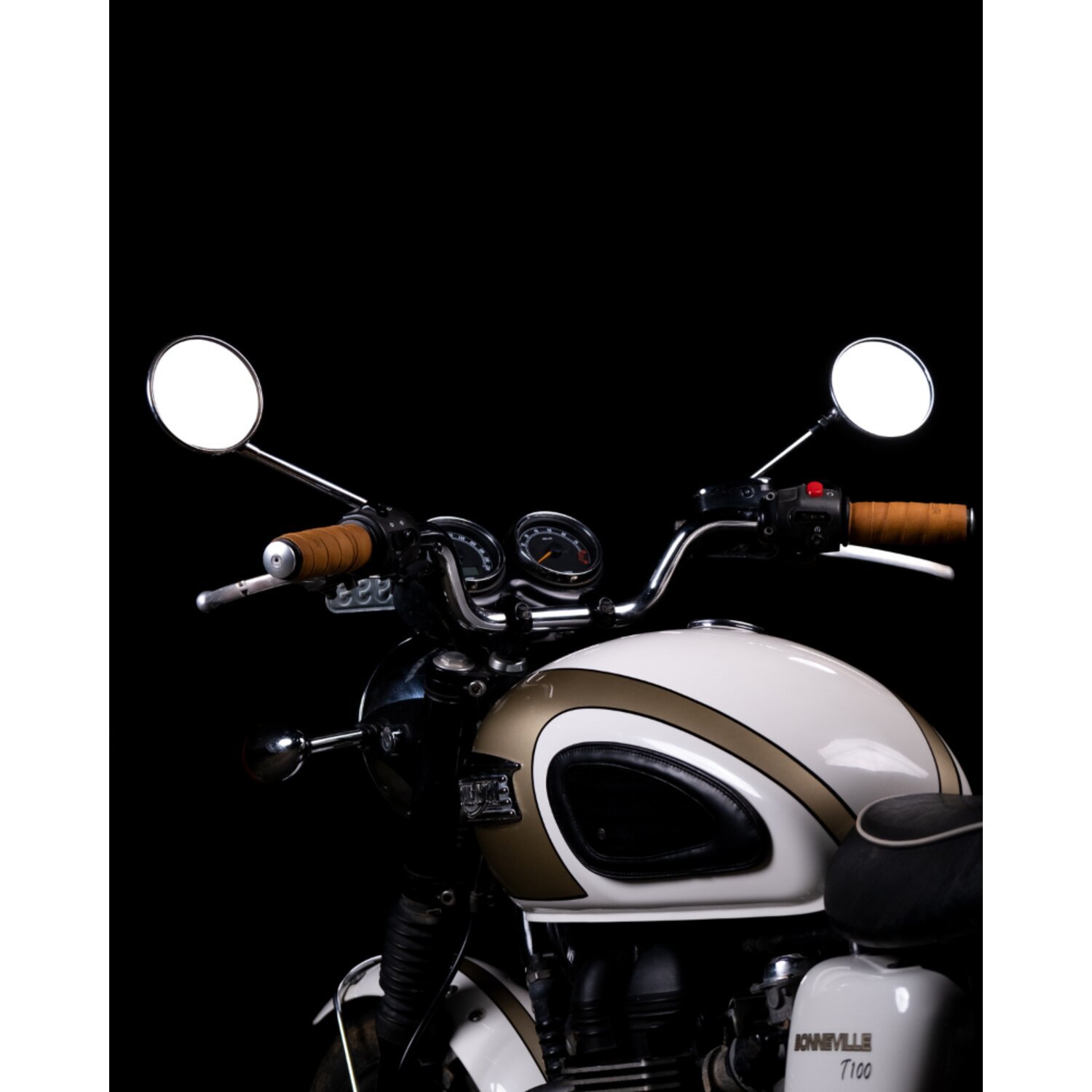 Trip Machine, leather handlebar grip wraps, tan