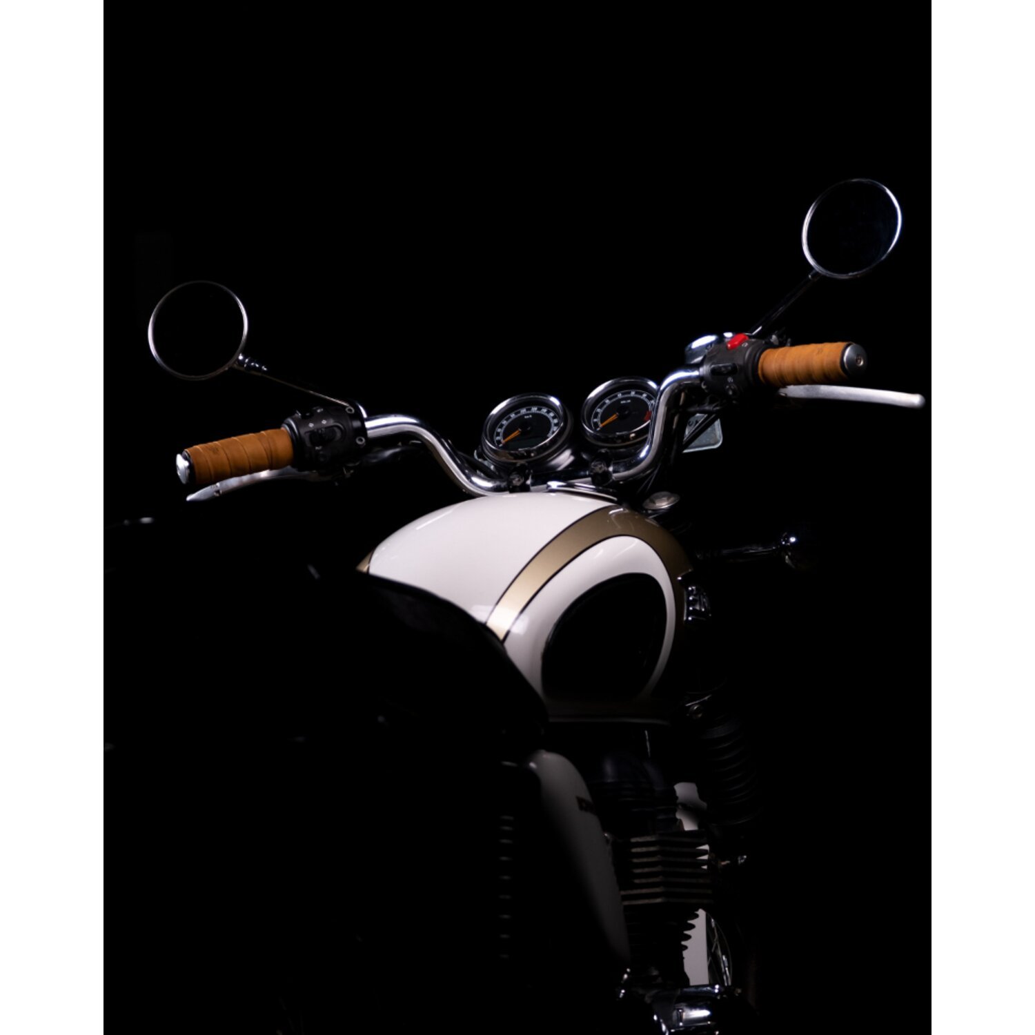 Trip Machine, leather handlebar grip wraps, tan