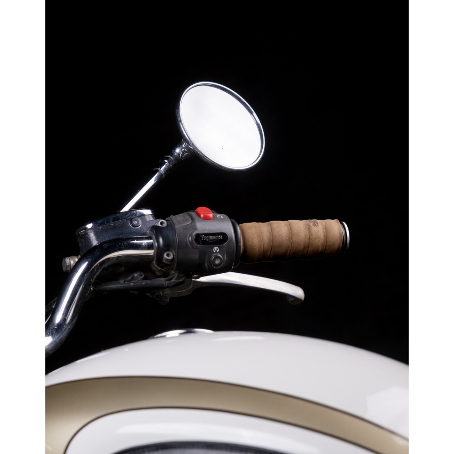 Trip Machine, leather handlebar grip wraps, tobacco brown