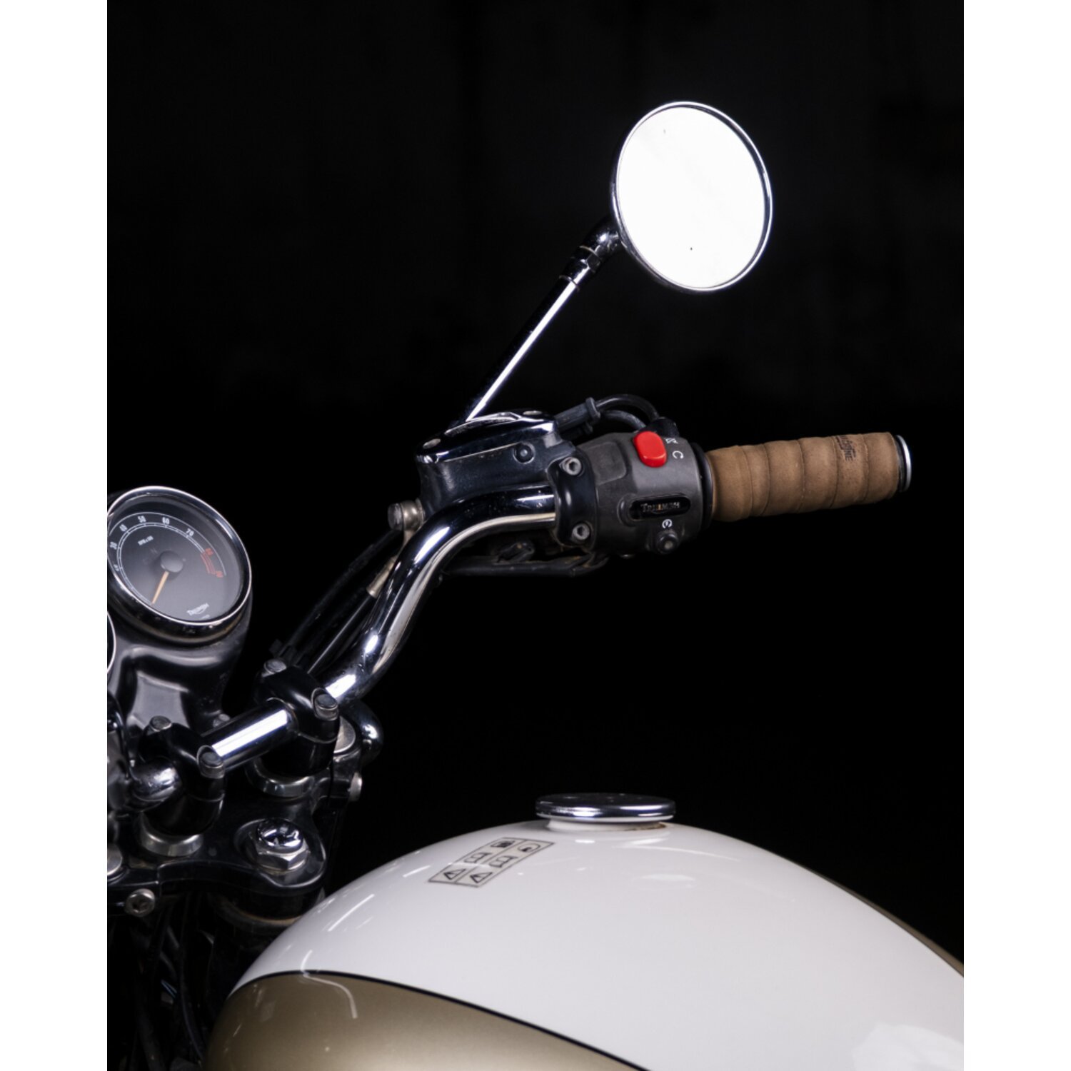 Trip Machine, leather handlebar grip wraps, tobacco brown