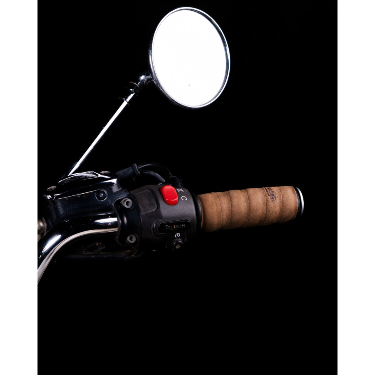 Trip Machine, leather handlebar grip wraps, tobacco brown